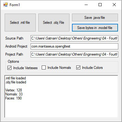 The C# program used to convert a 3D model into `.model` files that can be used by the Android app