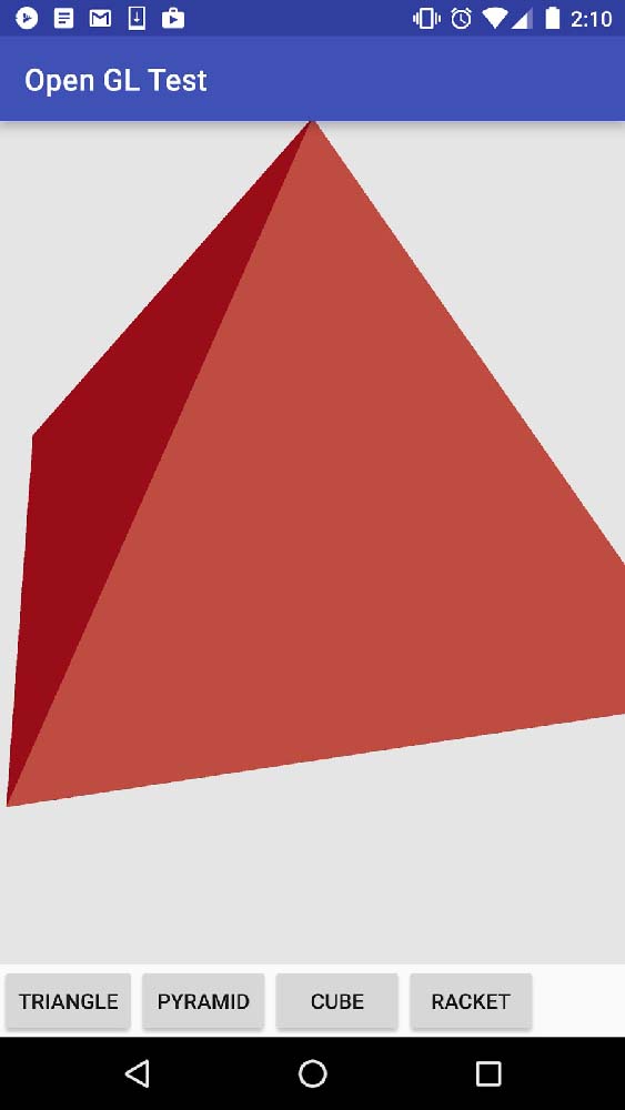 The Android app I created in order to test 3D models in OpenGL