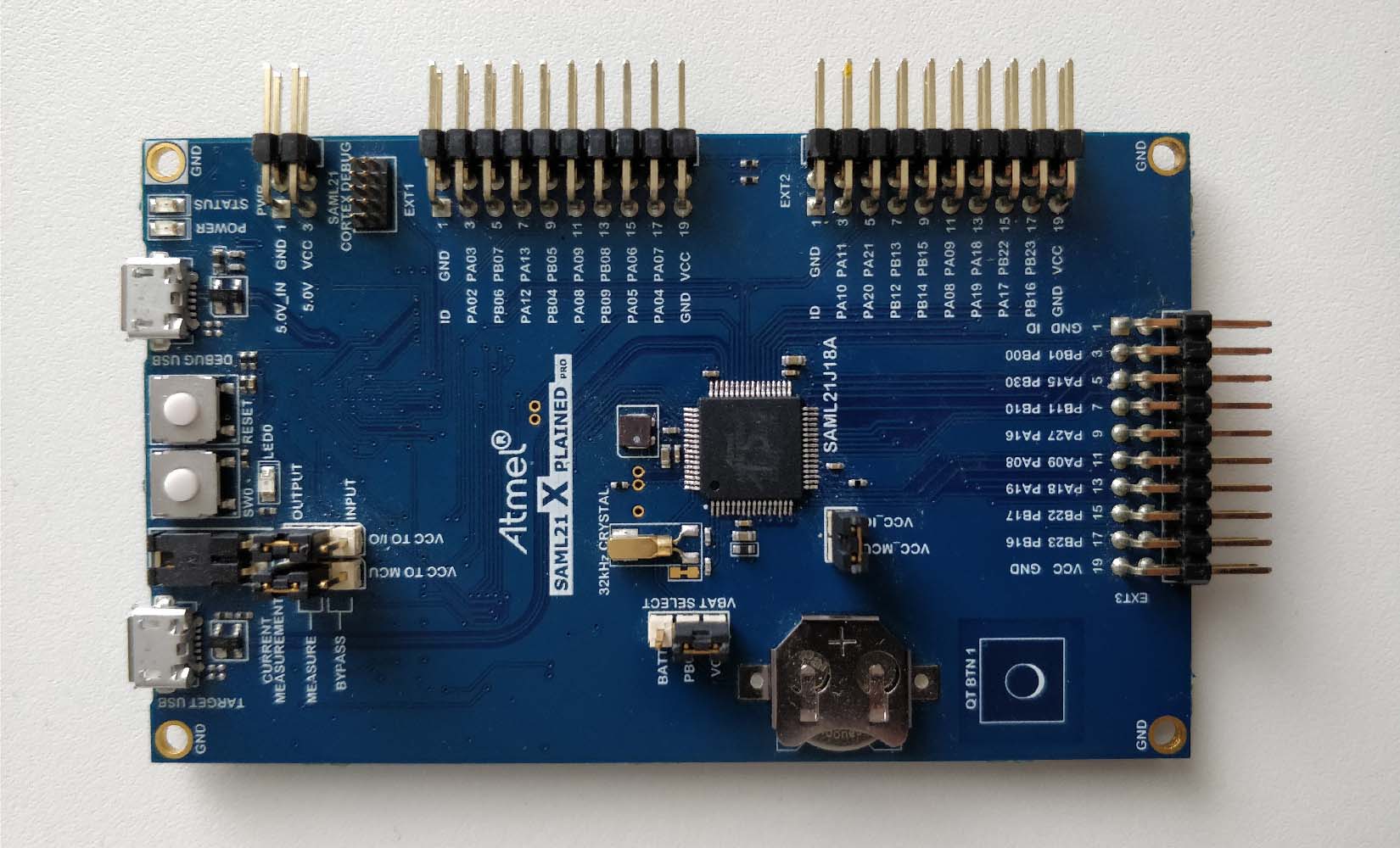 The ATSAML21 Xplained Pro board that I used to prototype the smartwatch